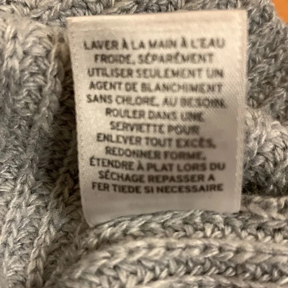 Halogen Wool Blend Pullover Gray Sweater Black Lace Up Size Small Petite - Picture 15 of 15